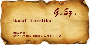 Gaebl Szendike névjegykártya